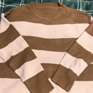 Rust and peach crew neck sweater